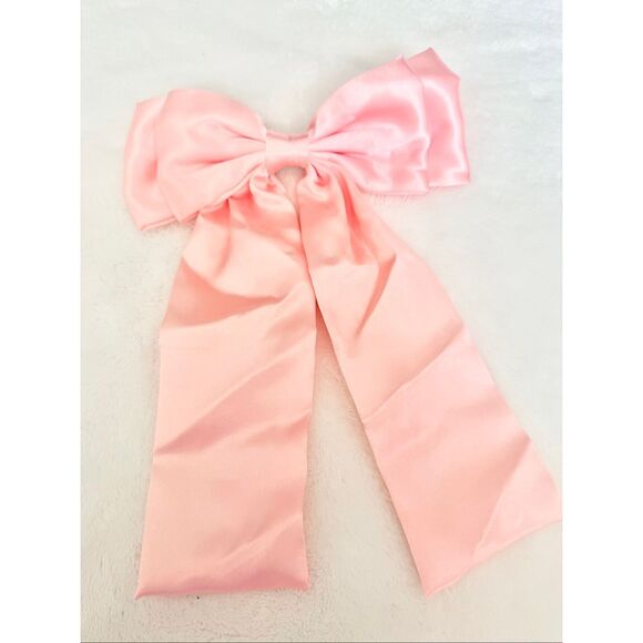 No Brand Accessories - Blush Pink Satin Bow French Barrette Hair Clip Coquette Balletcore